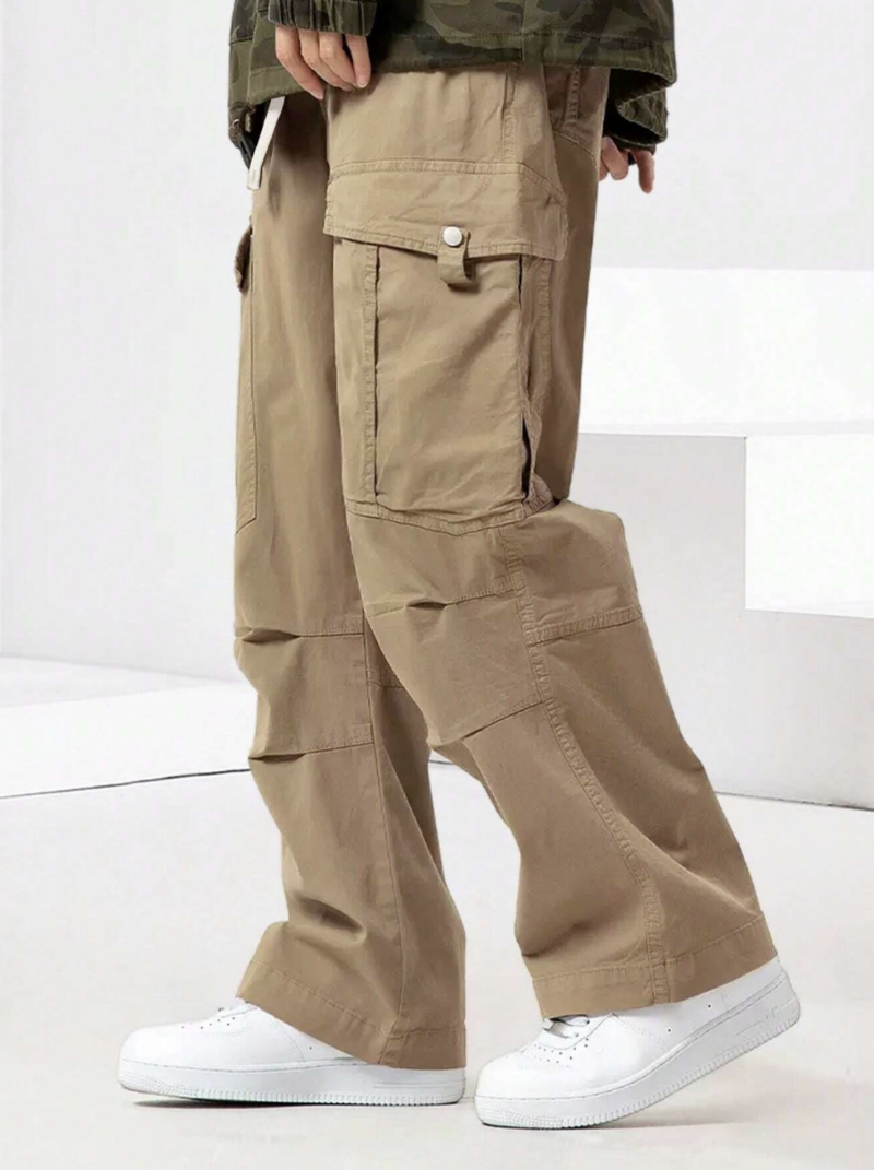 Joey Khaki Flap Pocket Cargo Pants